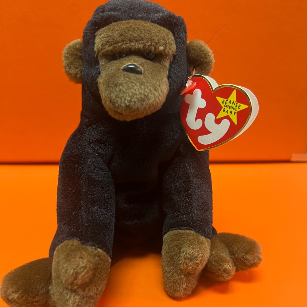 TY Beanie baby babies CONGO monkey 1996 with tag errors good as new!